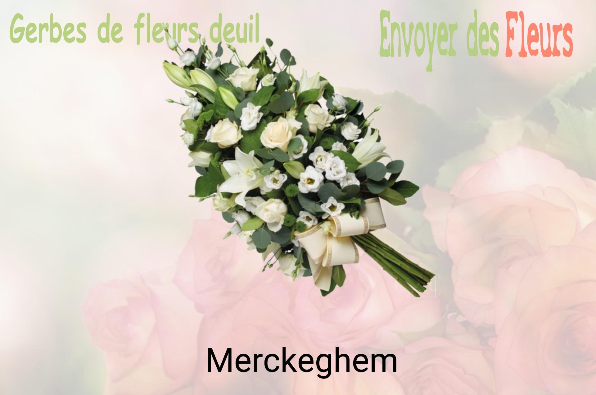 Gerbe de fleurs de deuil livrée à Merckeghem